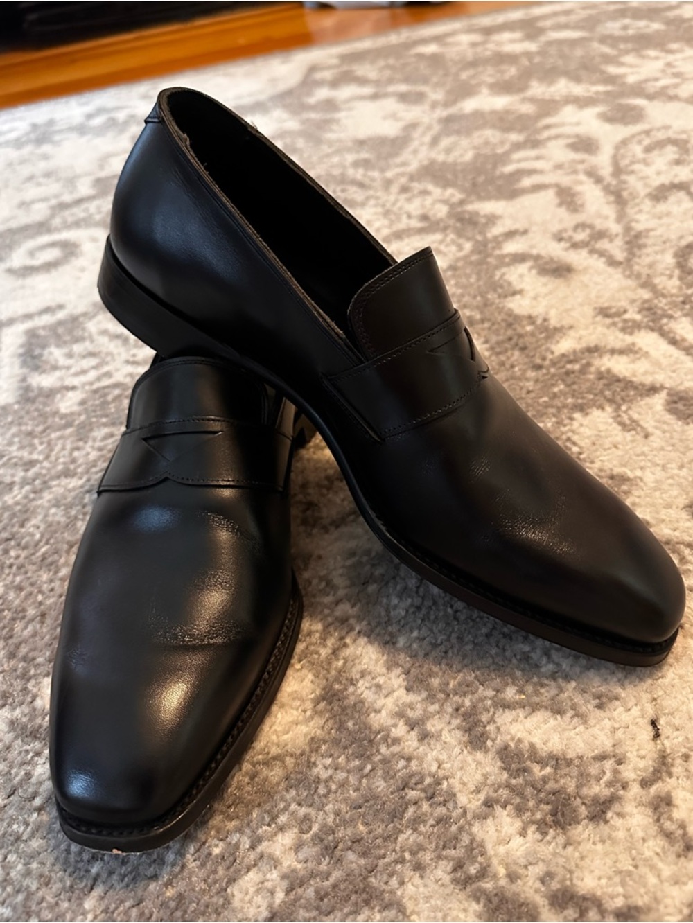 Harry's of London Black Leather Penny Loafers